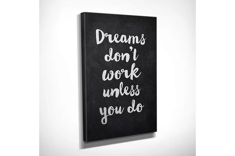 Liten Canvastavla 30x40 cm - Inspirerande citat i handskriven stil - Svart / Vit - Inredning - Tavlor & posters - Canvastavla