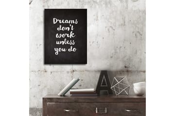 Liten Canvastavla 30x40 cm - Inspirerande citat i handskriven stil - Svart / Vit - Inredning - Tavlor & posters - Canvastavla