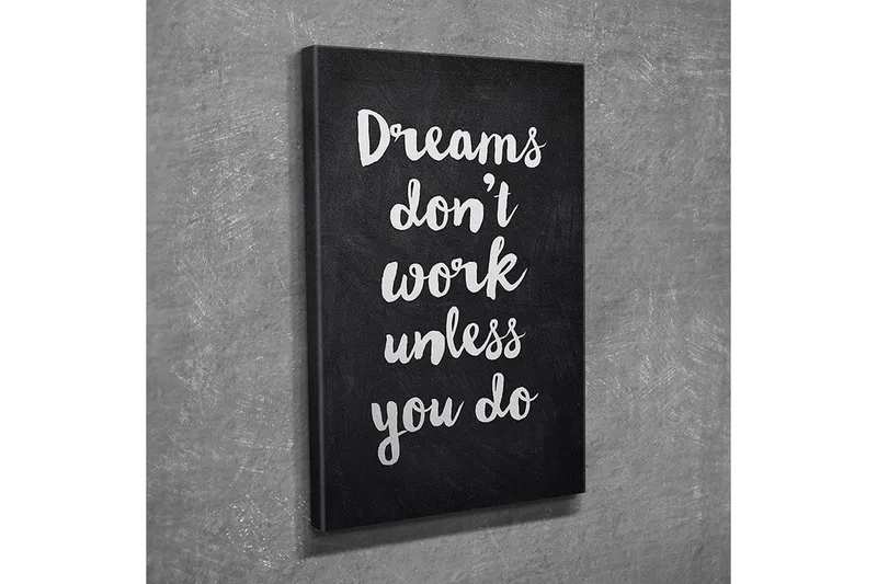 Liten Canvastavla 30x40 cm - Inspirerande citat i handskriven stil - Svart / Vit - Inredning - Tavlor & posters - Canvastavla