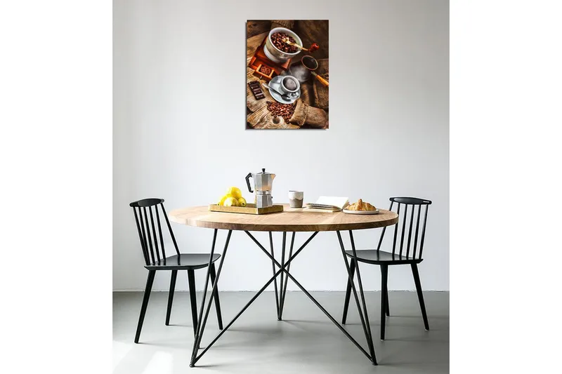 Liten Canvastavla 30x40 cm - Kaffe- och chokladkomposition med rostade kaffebönor - Brun / Beige / Svart - Inredning - Tavlor & posters - Canvastavla