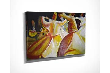 Liten Canvastavla 40x30 cm - Dansande personer i färgglada kläder - Röd / Gul / Vit - Inredning - Tavlor & posters - Canvastavla