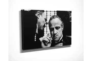 Liten Canvastavla 40x30 cm - Intimt samtal mellan två män i kostym - Svart / Vitt - Inredning - Tavlor & posters - Canvastavla