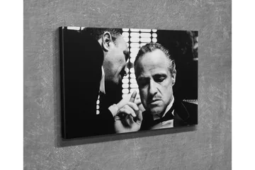 Liten Canvastavla 40x30 cm - Intimt samtal mellan två män i kostym - Svart / Vitt - Inredning - Tavlor & posters - Canvastavla