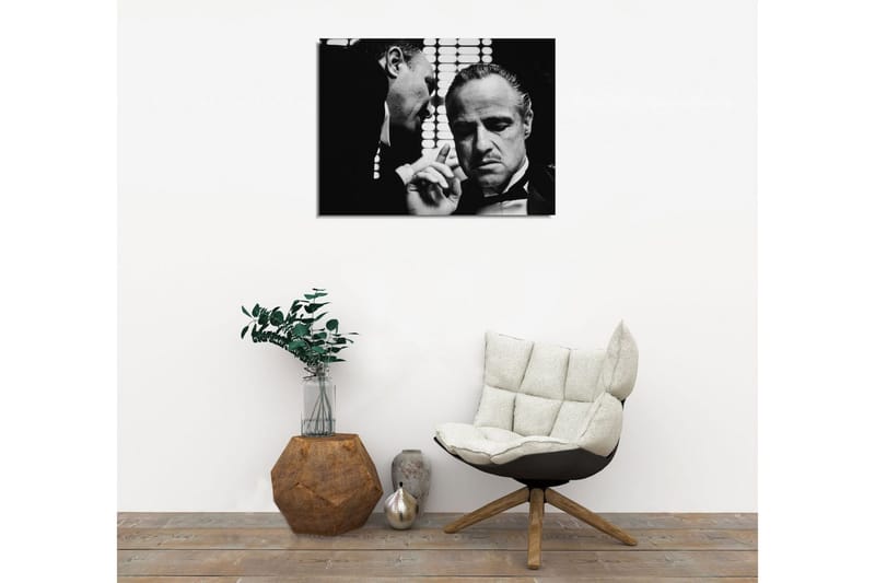 Liten Canvastavla 40x30 cm - Intimt samtal mellan två män i kostym - Svart / Vitt - Inredning - Tavlor & posters - Canvastavla