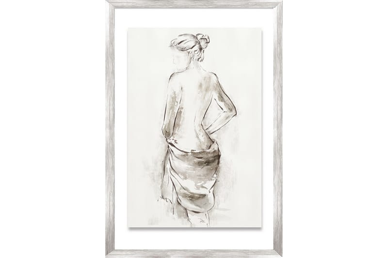 Målning med ram Kvinna med scarf - Canvastavla