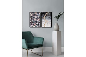MDF-målning Dekorativ 2 Delar - Flerfärgad - Inredning - Tavlor & posters - Canvastavla