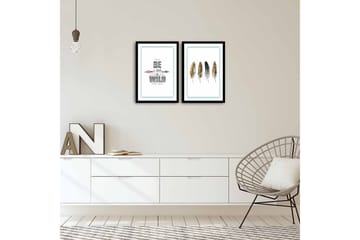 MDF-målning Dekorativ 2 Delar - Flerfärgad - Inredning - Tavlor & posters - Canvastavla
