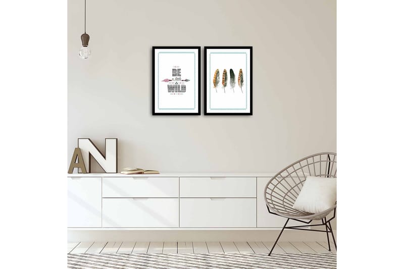 MDF-målning Dekorativ 2 Delar - Flerfärgad - Inredning - Tavlor & posters - Canvastavla