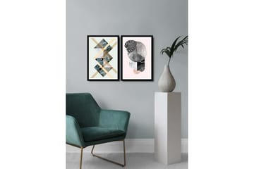MDF-målning Dekorativ 2 Delar - Flerfärgad - Inredning - Tavlor & posters - Canvastavla