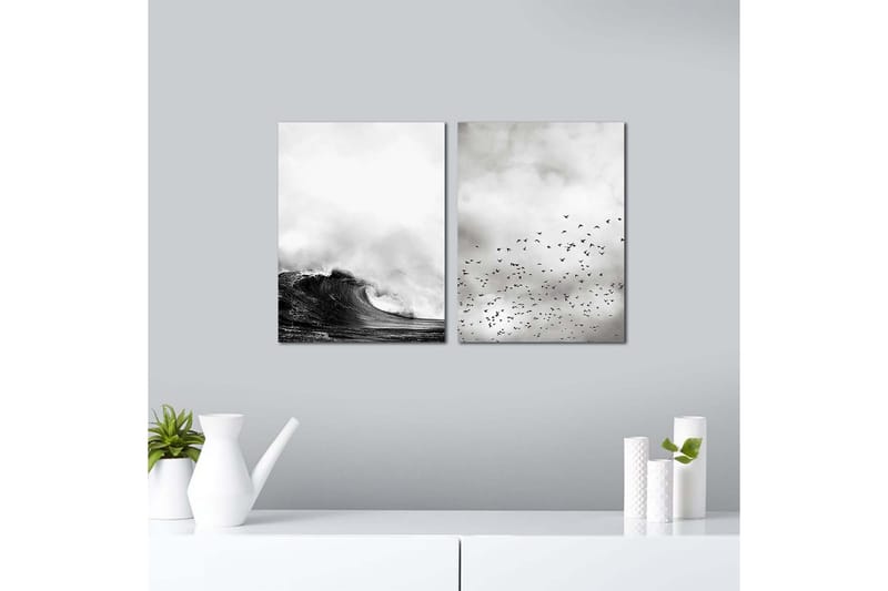 MDF-målning Dekorativ 2 Delar - Flerfärgad - Inredning - Tavlor & posters - Canvastavla