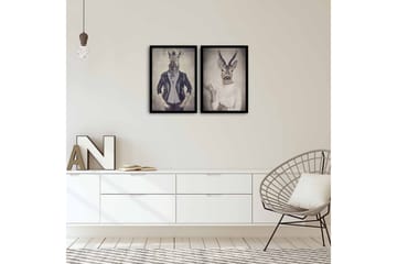 MDF-målning Dekorativ 2 Delar - Flerfärgad - Inredning - Tavlor & posters - Canvastavla