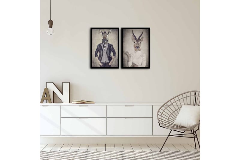 MDF-målning Dekorativ 2 Delar - Flerfärgad - Inredning - Tavlor & posters - Canvastavla