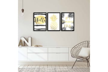 MDF-målning Dekorativ 3 Delar - Flerfärgad - Inredning - Tavlor & posters - Canvastavla
