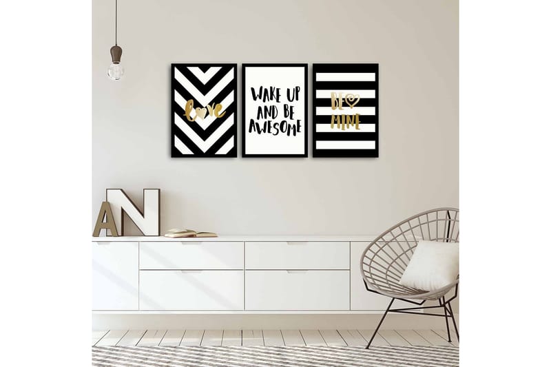 MDF-målning Dekorativ 3 Delar - Flerfärgad - Inredning - Tavlor & posters - Canvastavla