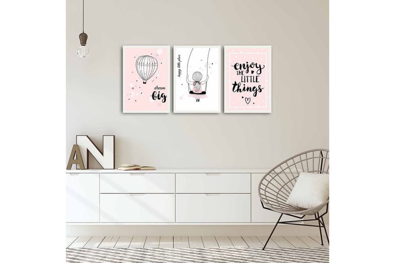 MDF-målning Dekorativ 3 Delar - Flerfärgad - Inredning - Tavlor & posters - Canvastavla