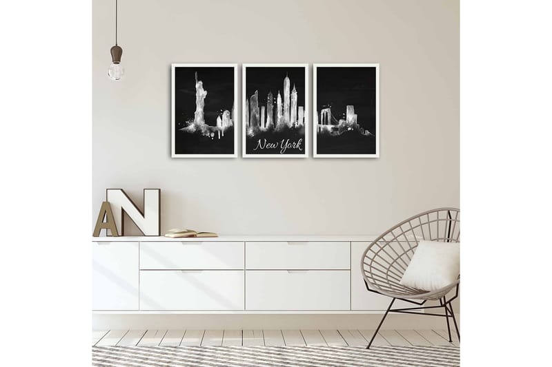 MDF-målning Dekorativ 3 Delar - Flerfärgad - Inredning - Tavlor & posters - Canvastavla