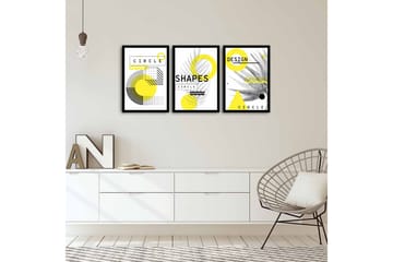 MDF-målning Dekorativ 3 Delar - Flerfärgad - Inredning - Tavlor & posters - Canvastavla