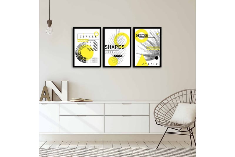 MDF-målning Dekorativ 3 Delar - Flerfärgad - Inredning - Tavlor & posters - Canvastavla