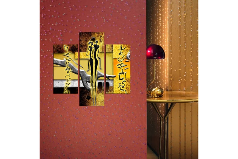 MDF-målning Dekorativ 3 Delar - Flerfärgad - Inredning - Tavlor & posters - Canvastavla