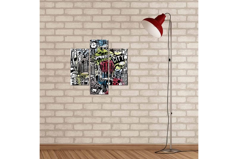 MDF-målning Dekorativ 3 Delar - Flerfärgad - Inredning - Tavlor & posters - Canvastavla