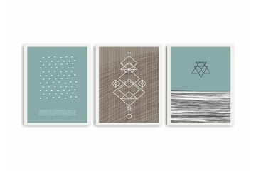 MDF-målning Dekorativ 3 Delar - Flerfärgad - Inredning - Tavlor & posters - Canvastavla