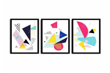 MDF-målning Dekorativ 3 Delar - Flerfärgad - Inredning - Tavlor & posters - Canvastavla