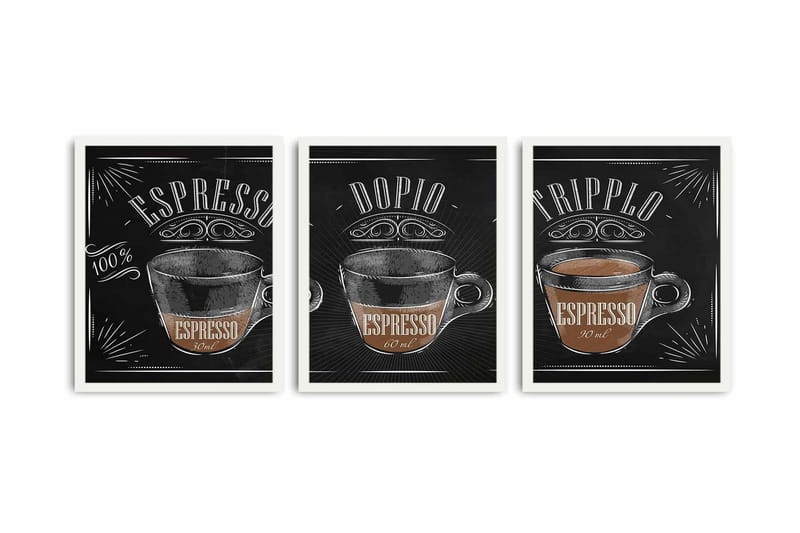 MDF-målning Dekorativ 3 Delar - Flerfärgad - Inredning - Tavlor & posters - Canvastavla