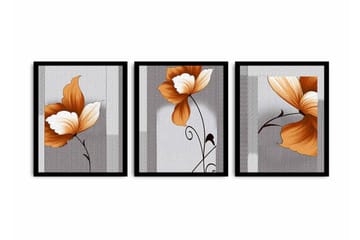 MDF-målning Dekorativ 3 Delar - Flerfärgad - Inredning - Tavlor & posters - Canvastavla