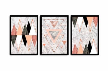 MDF-målning Dekorativ 3 Delar - Flerfärgad - Inredning - Tavlor & posters - Canvastavla