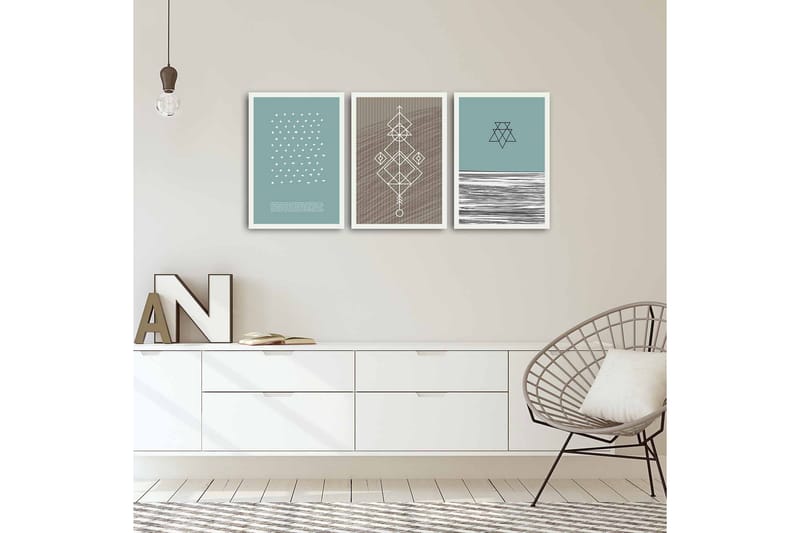 MDF-målning Dekorativ 3 Delar - Flerfärgad - Inredning - Tavlor & posters - Canvastavla
