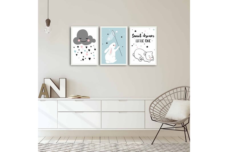 MDF-målning Dekorativ 3 Delar - Flerfärgad - Inredning - Tavlor & posters - Canvastavla