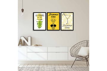 MDF-målning Dekorativ 3 Delar - Flerfärgad - Inredning - Tavlor & posters - Canvastavla