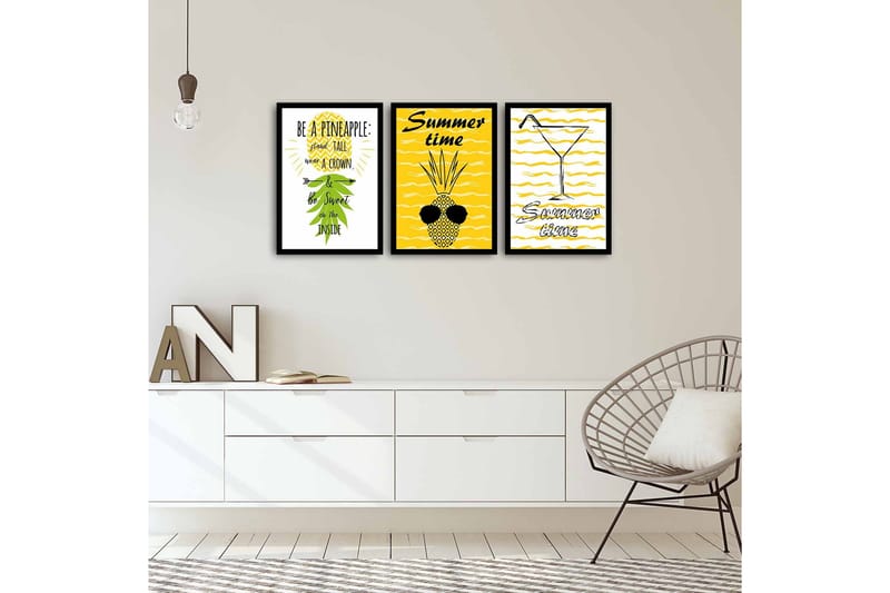 MDF-målning Dekorativ 3 Delar - Flerfärgad - Inredning - Tavlor & posters - Canvastavla