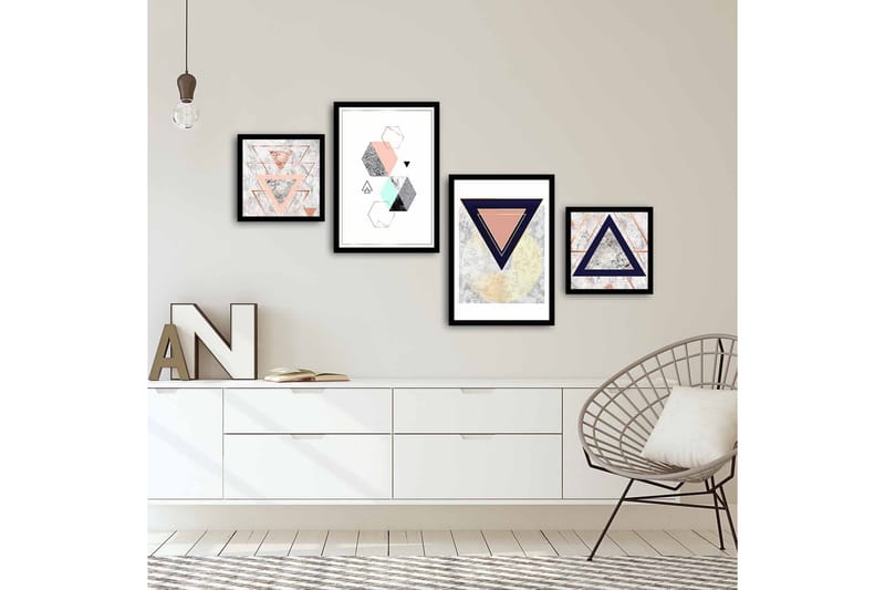 MDF-målning Dekorativ 4 Delar - Flerfärgad - Inredning - Tavlor & posters - Canvastavla