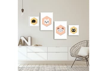 MDF-målning Dekorativ 4 Delar - Flerfärgad - Inredning - Tavlor & posters - Canvastavla