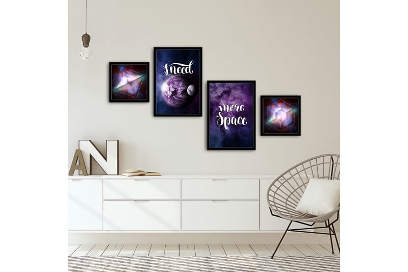 MDF-målning Dekorativ 4 Delar - Flerfärgad - Inredning - Tavlor & posters - Canvastavla