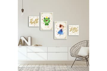 MDF-målning Dekorativ 4 Delar - Flerfärgad - Inredning - Tavlor & posters - Canvastavla