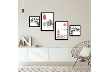 MDF-målning Dekorativ 4 Delar - Flerfärgad - Inredning - Tavlor & posters - Canvastavla