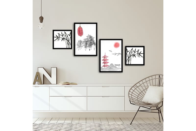 MDF-målning Dekorativ 4 Delar - Flerfärgad - Inredning - Tavlor & posters - Canvastavla