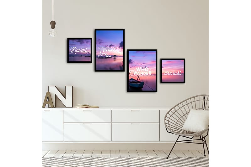 MDF-målning Dekorativ 4 Delar - Flerfärgad - Inredning - Tavlor & posters - Canvastavla