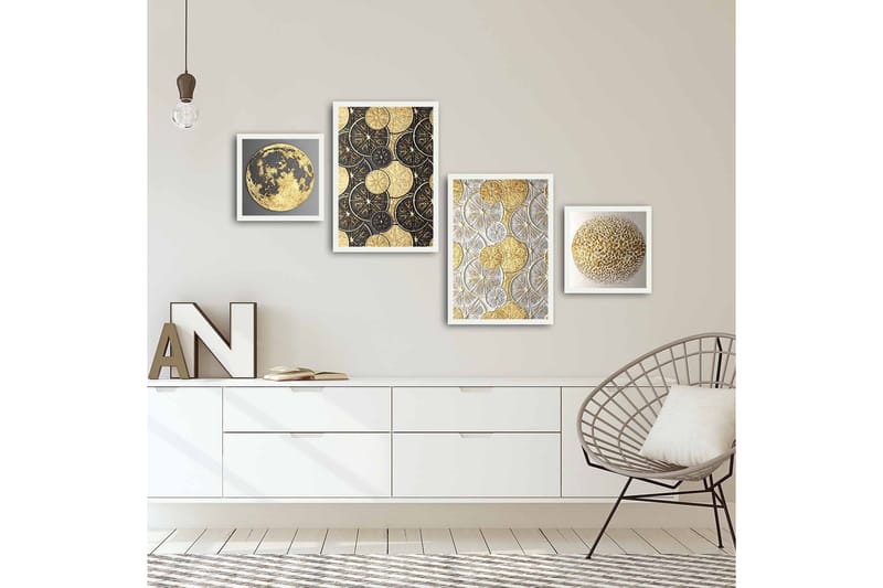 MDF-målning Dekorativ 4 Delar - Flerfärgad - Inredning - Tavlor & posters - Canvastavla