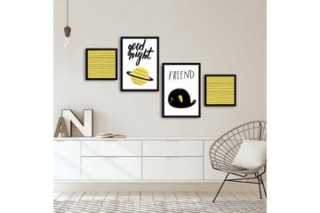 MDF-målning Dekorativ 4 Delar - Flerfärgad - Inredning - Tavlor & posters - Canvastavla