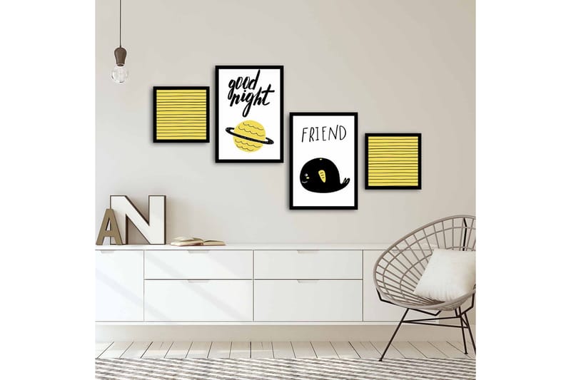 MDF-målning Dekorativ 4 Delar - Flerfärgad - Inredning - Tavlor & posters - Canvastavla