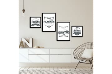 MDF-målning Dekorativ 4 Delar - Flerfärgad - Inredning - Tavlor & posters - Canvastavla