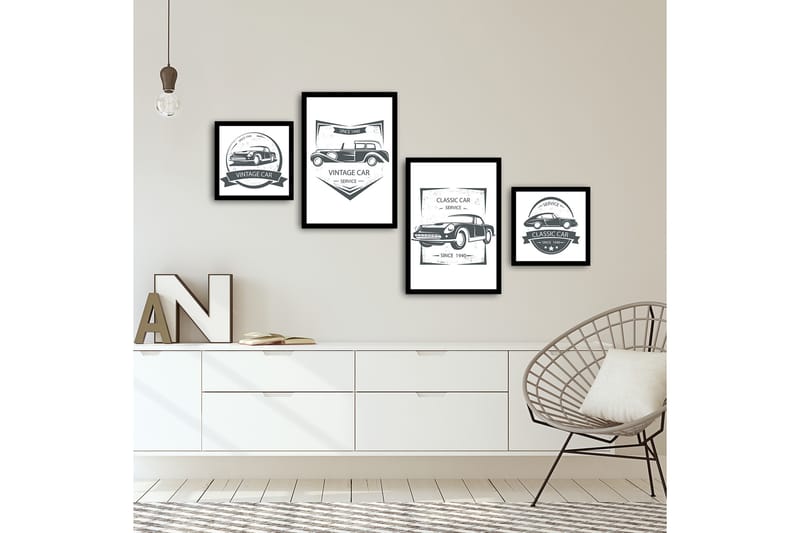 MDF-målning Dekorativ 4 Delar - Flerfärgad - Inredning - Tavlor & posters - Canvastavla