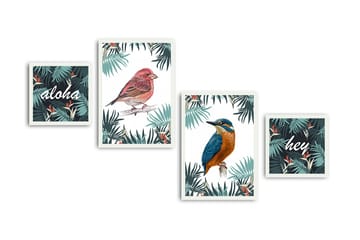 MDF-målning Dekorativ 4 Delar - Flerfärgad - Inredning - Tavlor & posters - Canvastavla
