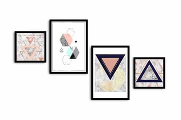 MDF-målning Dekorativ 4 Delar - Flerfärgad - Inredning - Tavlor & posters - Canvastavla