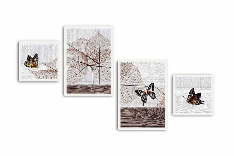 MDF-målning Dekorativ 4 Delar - Flerfärgad - Inredning - Tavlor & posters - Canvastavla