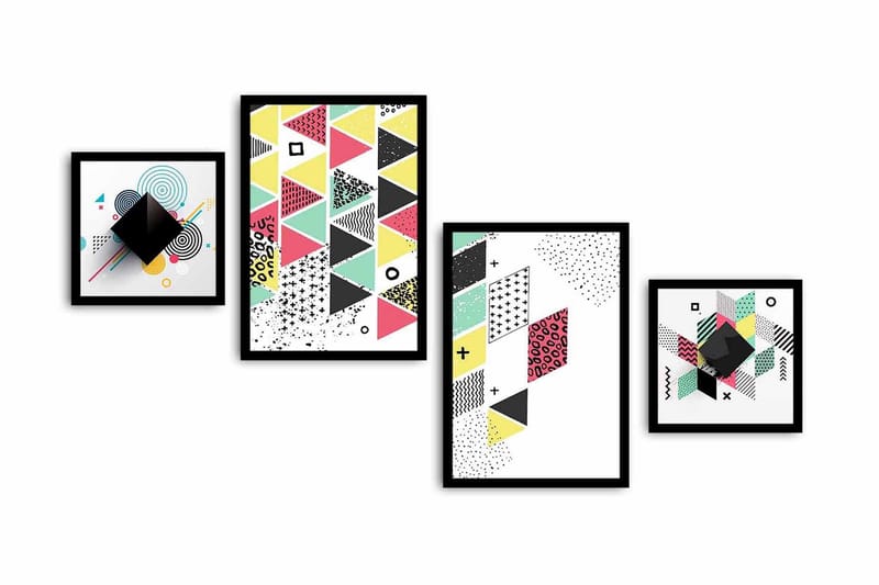 MDF-målning Dekorativ 4 Delar - Flerfärgad - Inredning - Tavlor & posters - Canvastavla