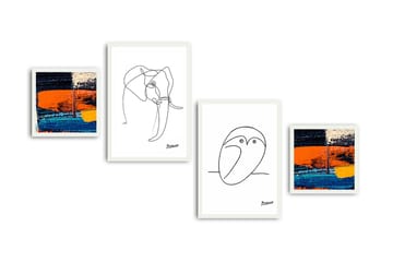 MDF-målning Dekorativ 4 Delar - Flerfärgad - Inredning - Tavlor & posters - Canvastavla
